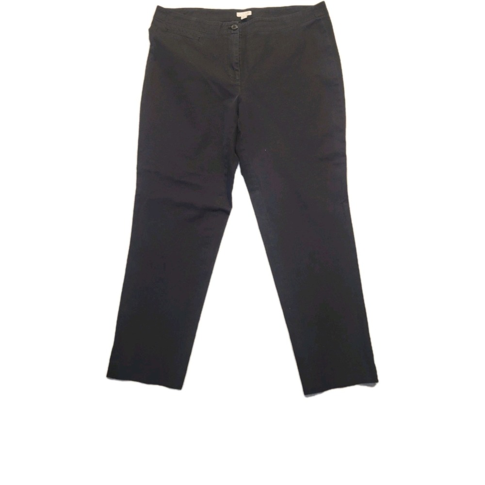 J.Jill Denim Jeans Womens Sz 16 Black Authentic Fit Ankle Stretch Pants Momcore